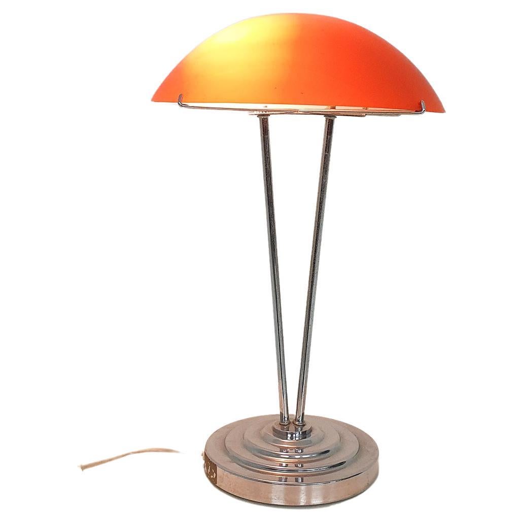 Art Deco Glass and Metal Desk Lamp