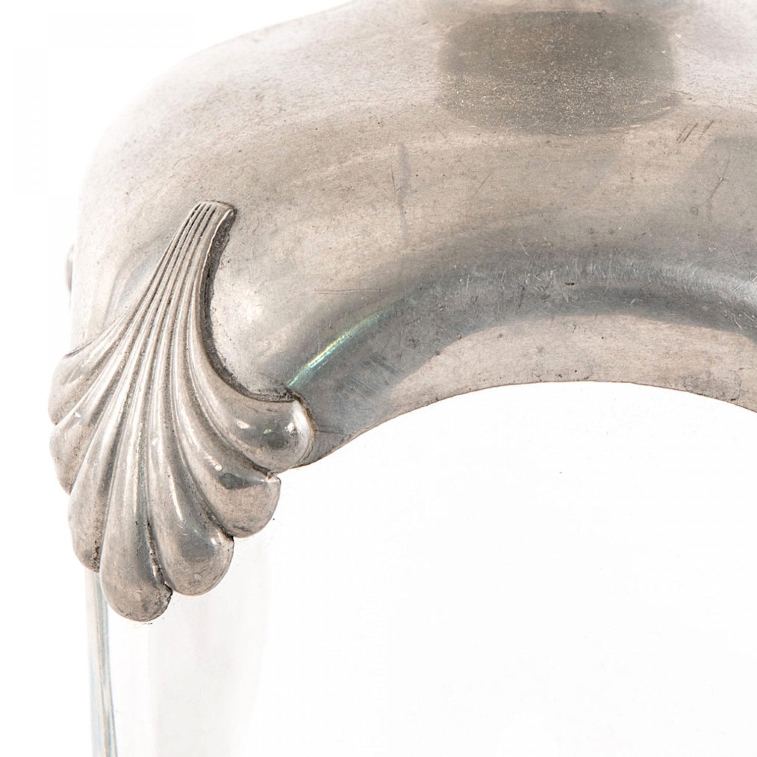 Decanter in vetro e peltro Art Déco In condizioni buone in vendita a Queens, NY