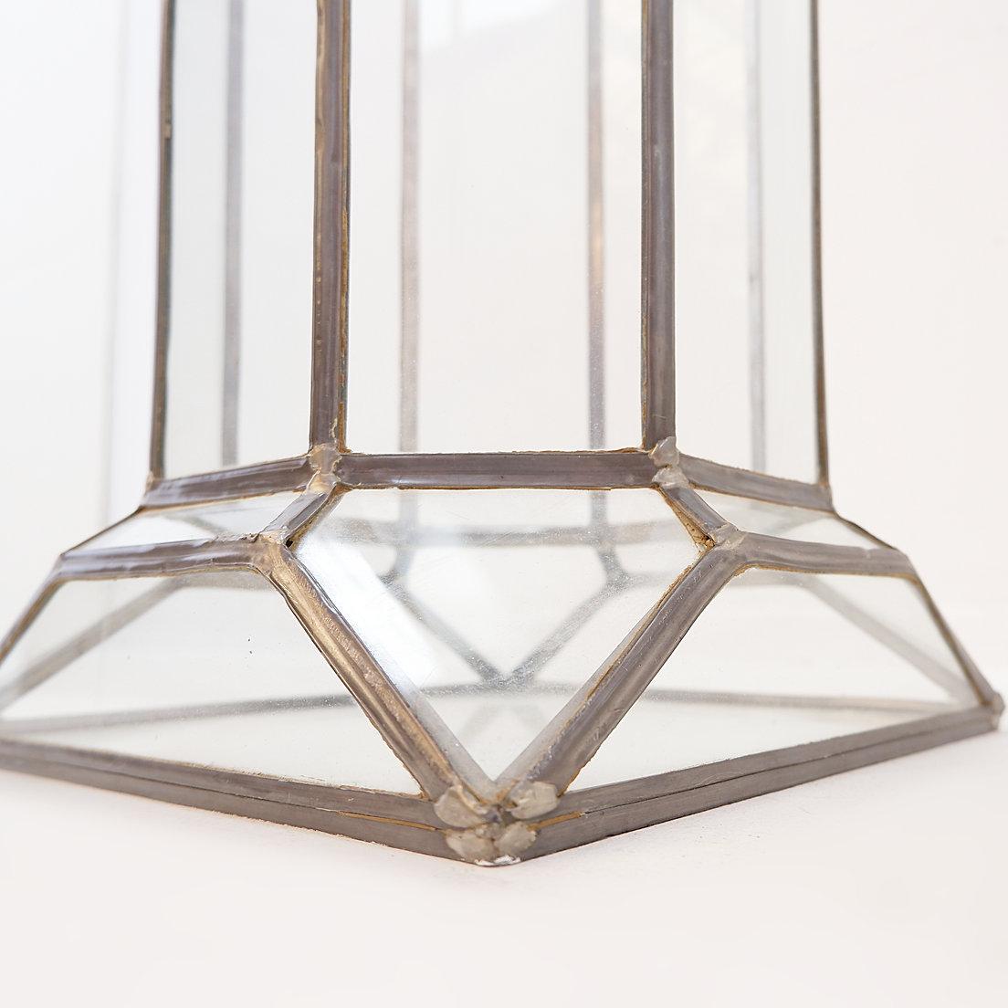 Art-Deco-Säule aus Glas und Zink im Angebot 5
