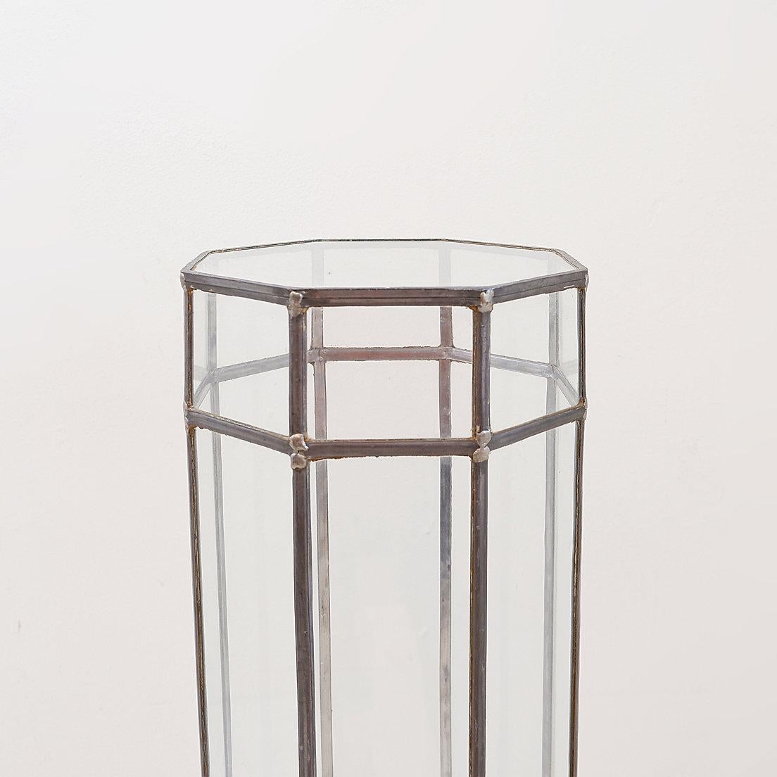 Art-Deco-Säule aus Glas und Zink im Angebot 7