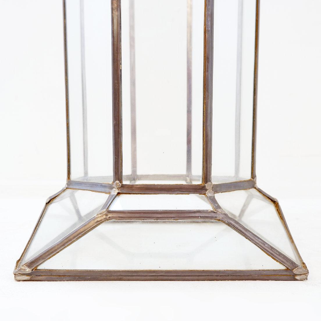Art-Deco-Säule aus Glas und Zink im Angebot 8