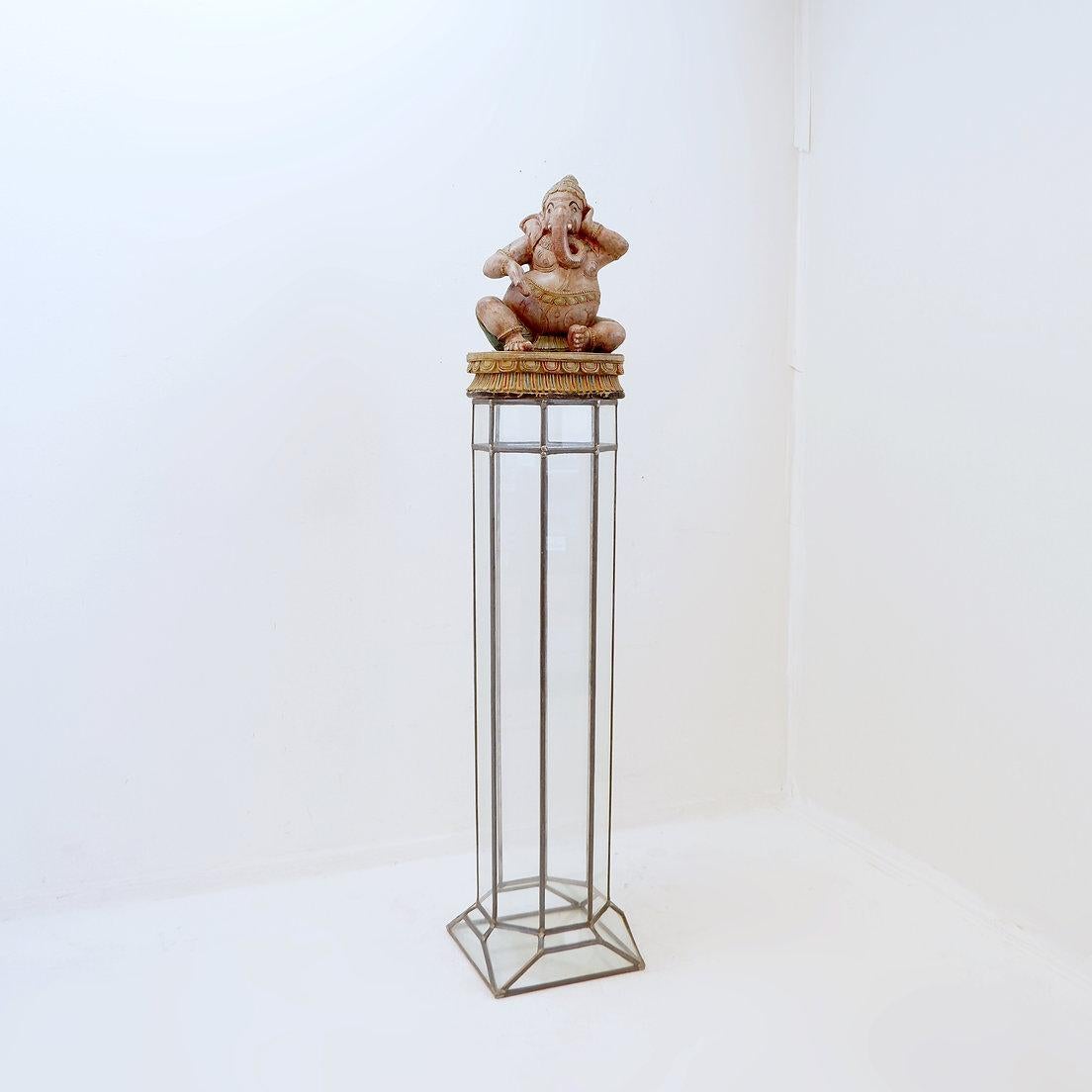 Art-Deco-Säule aus Glas und Zink im Angebot 10
