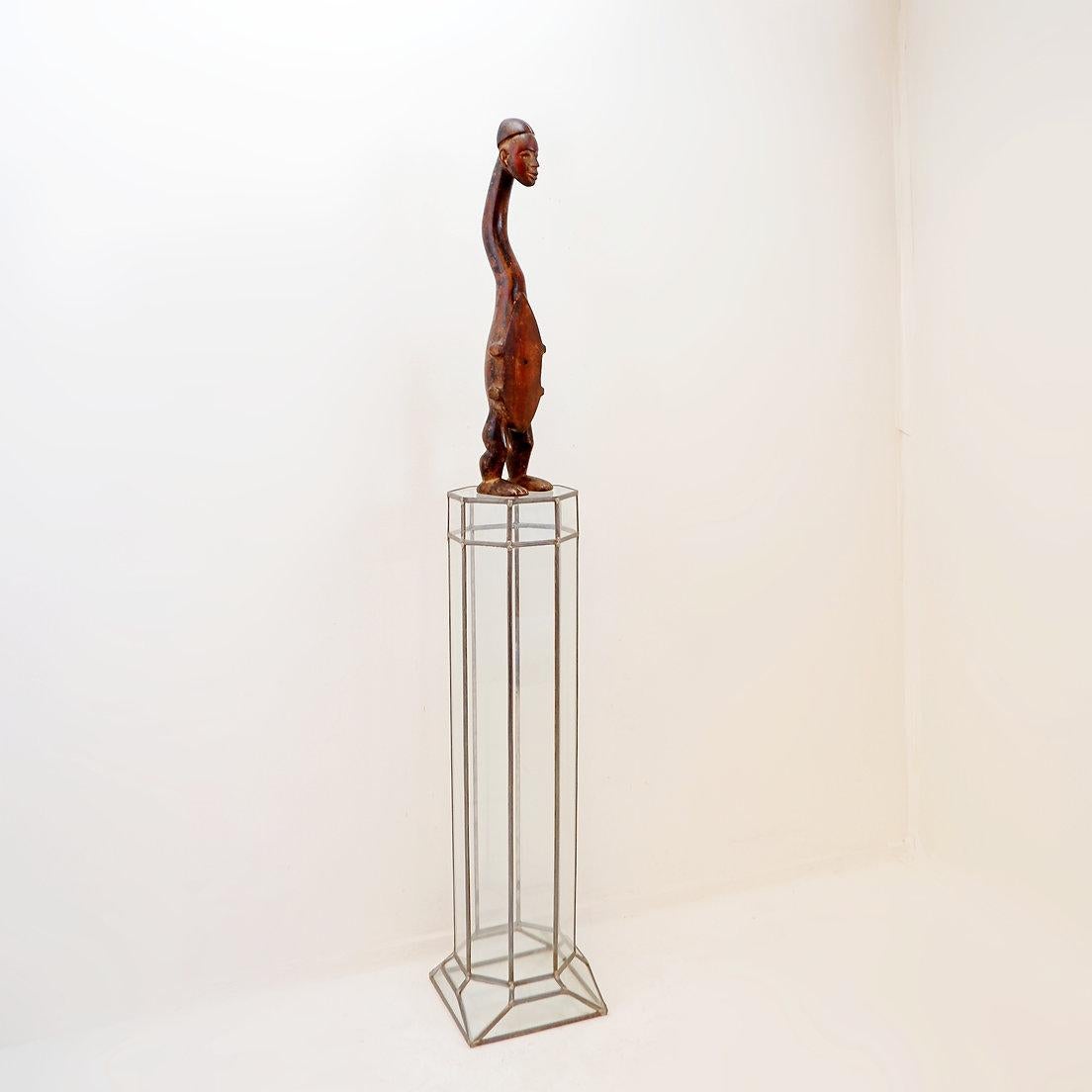 Art-Deco-Säule aus Glas und Zink im Zustand „Gut“ im Angebot in Linkebeek, BE