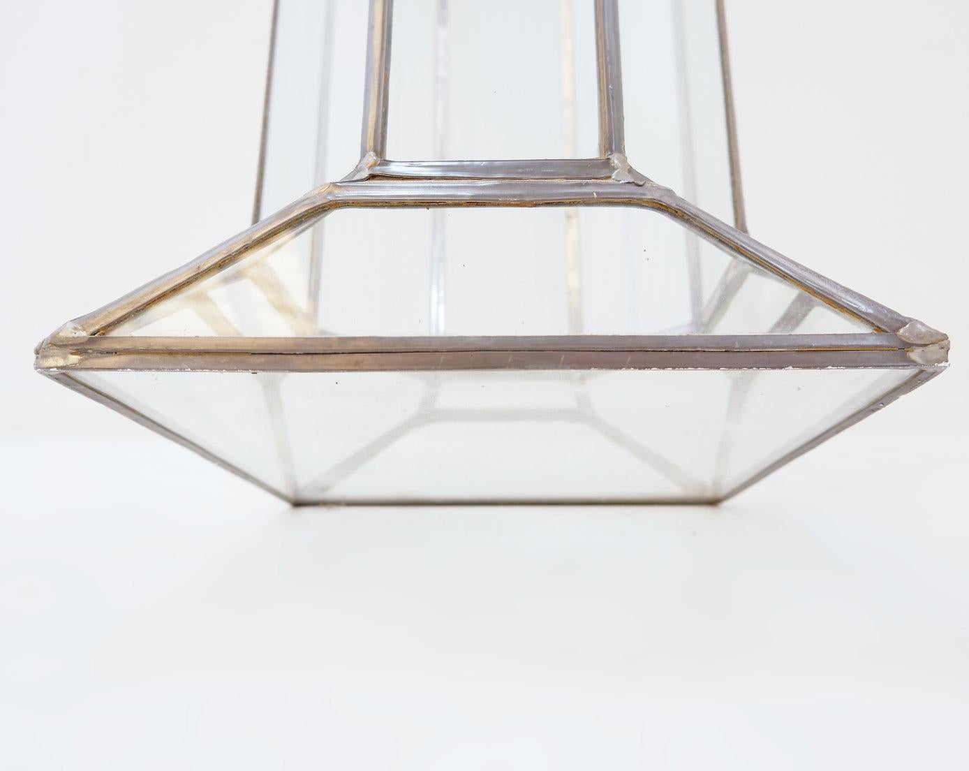 Art-Deco-Säule aus Glas und Zink (20. Jahrhundert) im Angebot