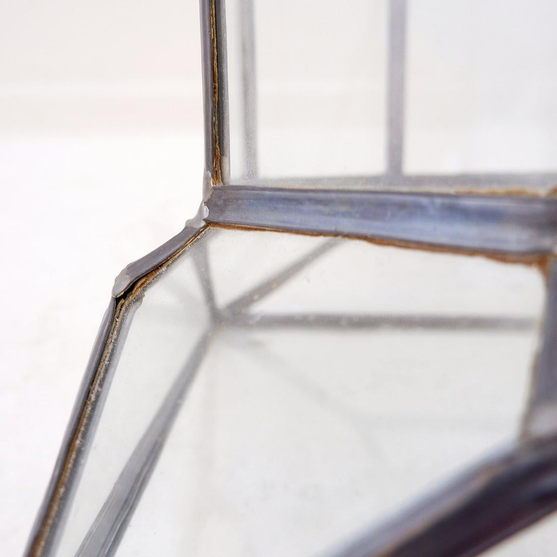 Art-Deco-Säule aus Glas und Zink im Angebot 3