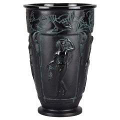  Art Deco Glass “Bacchantes Vase” by Marius Sabino