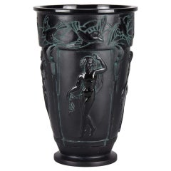 Art Deco Glass “Bacchantes Vase” by Marius Sabino