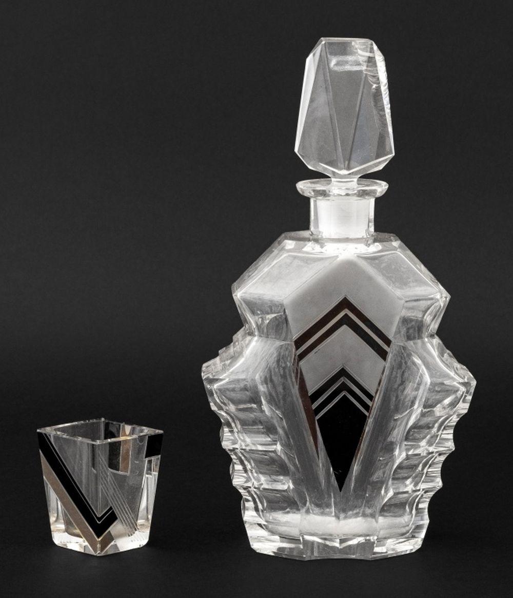 Art Deco Glass Barware, 4 Pcs. For Sale 2