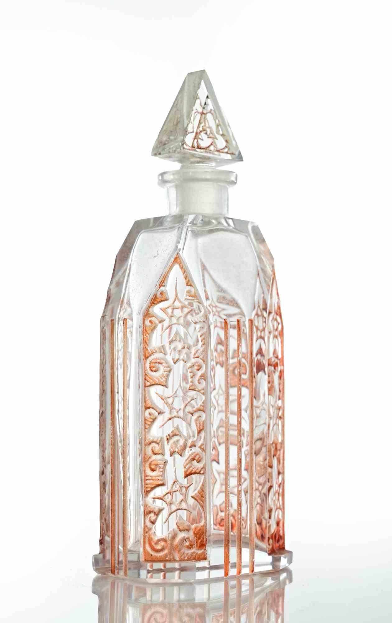 Art Deco Clear Glass Bottle with red inlays. Attribute to Karel Palda.

Excellent condition.

