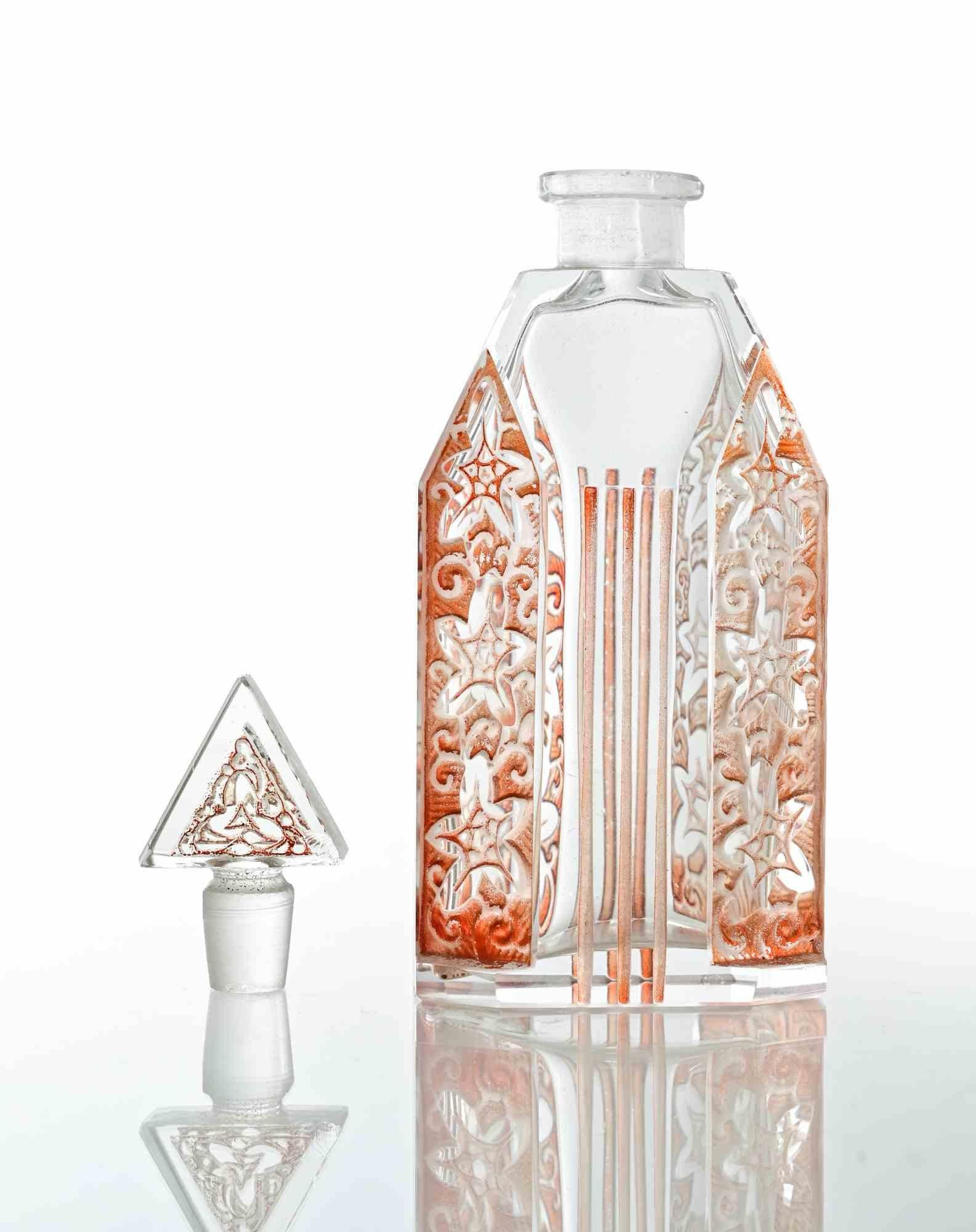 Art Deco Glass Bottle, 1930s (Europäisch) im Angebot