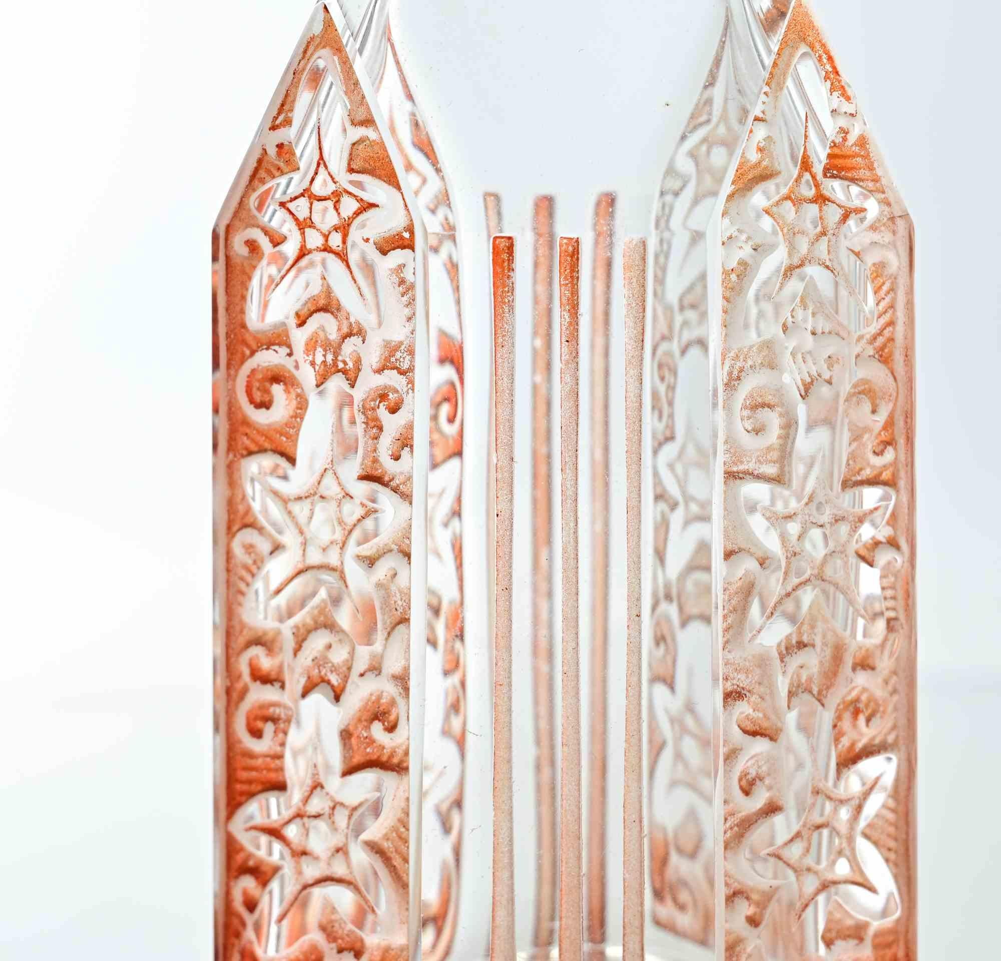 Art Deco Glass Bottle, 1930s im Zustand „Gut“ im Angebot in Roma, IT
