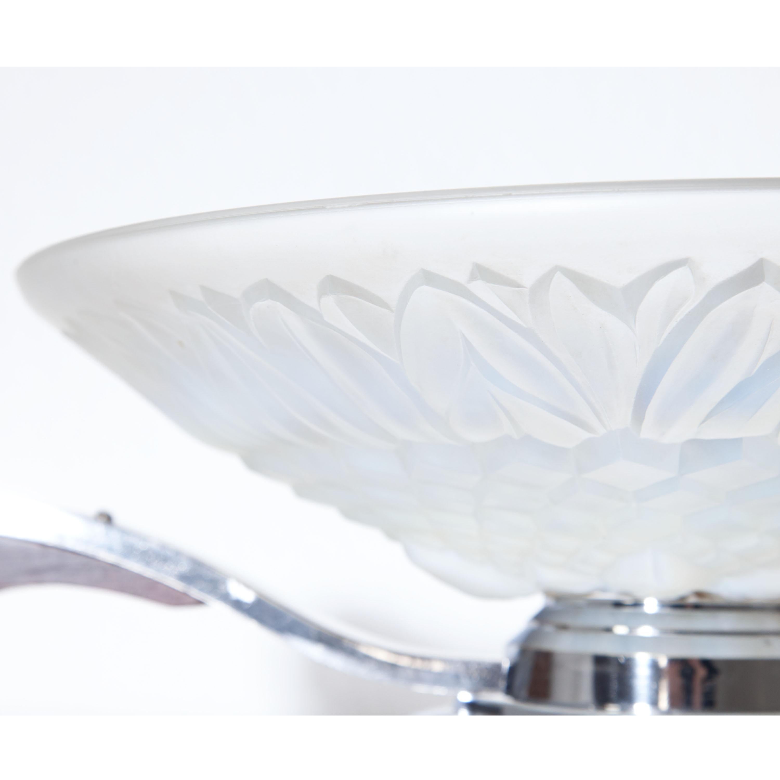 European Art Deco Glass Bowl, 1940s