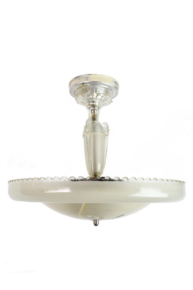Art Deco Glass Bowl Chandelier at 1stDibs