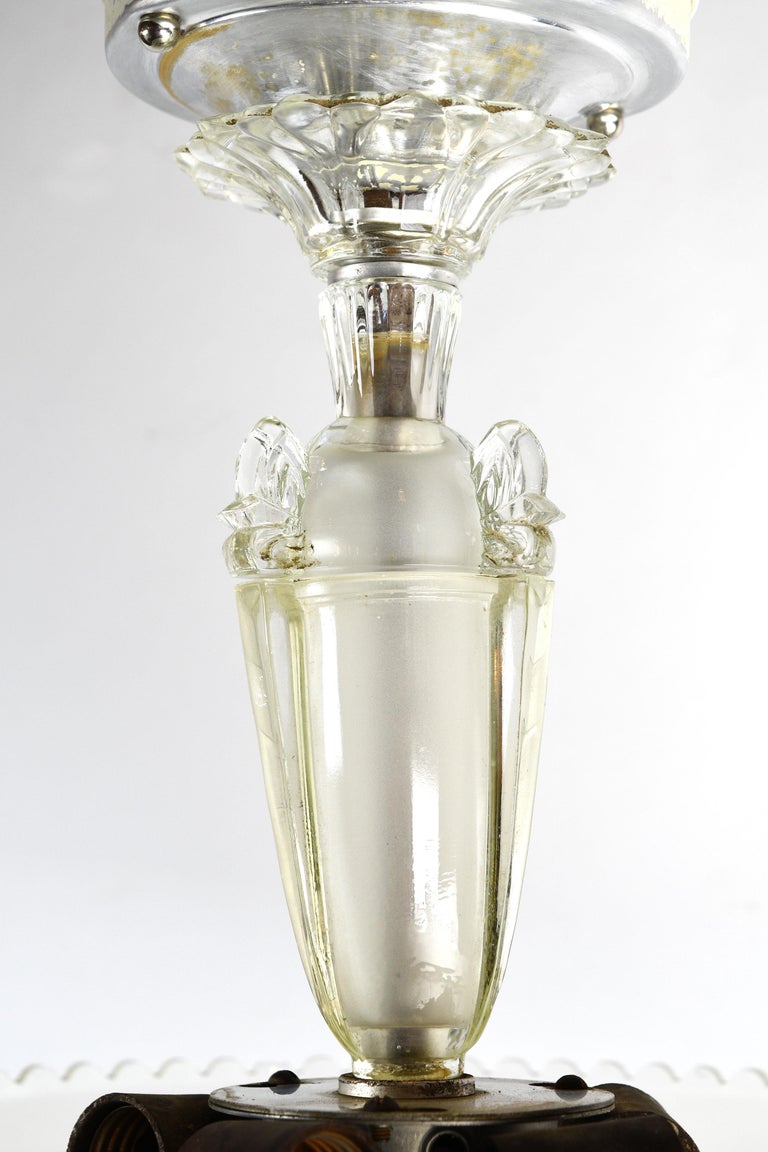 Art Deco Glass Bowl Chandelier at 1stDibs