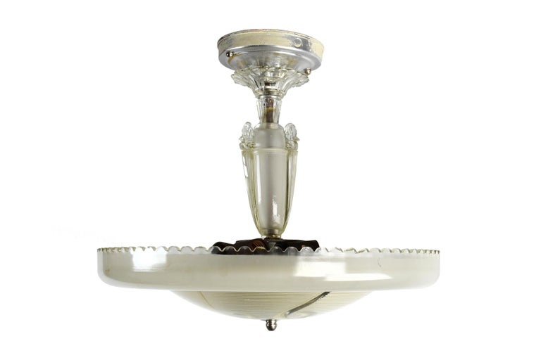 Art Deco Glass Bowl Chandelier at 1stDibs
