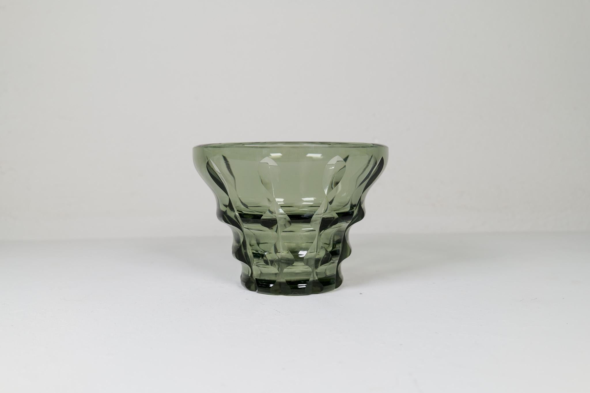 Swedish  Art Deco Glass Bowl Sweden 1930s  For Sale
