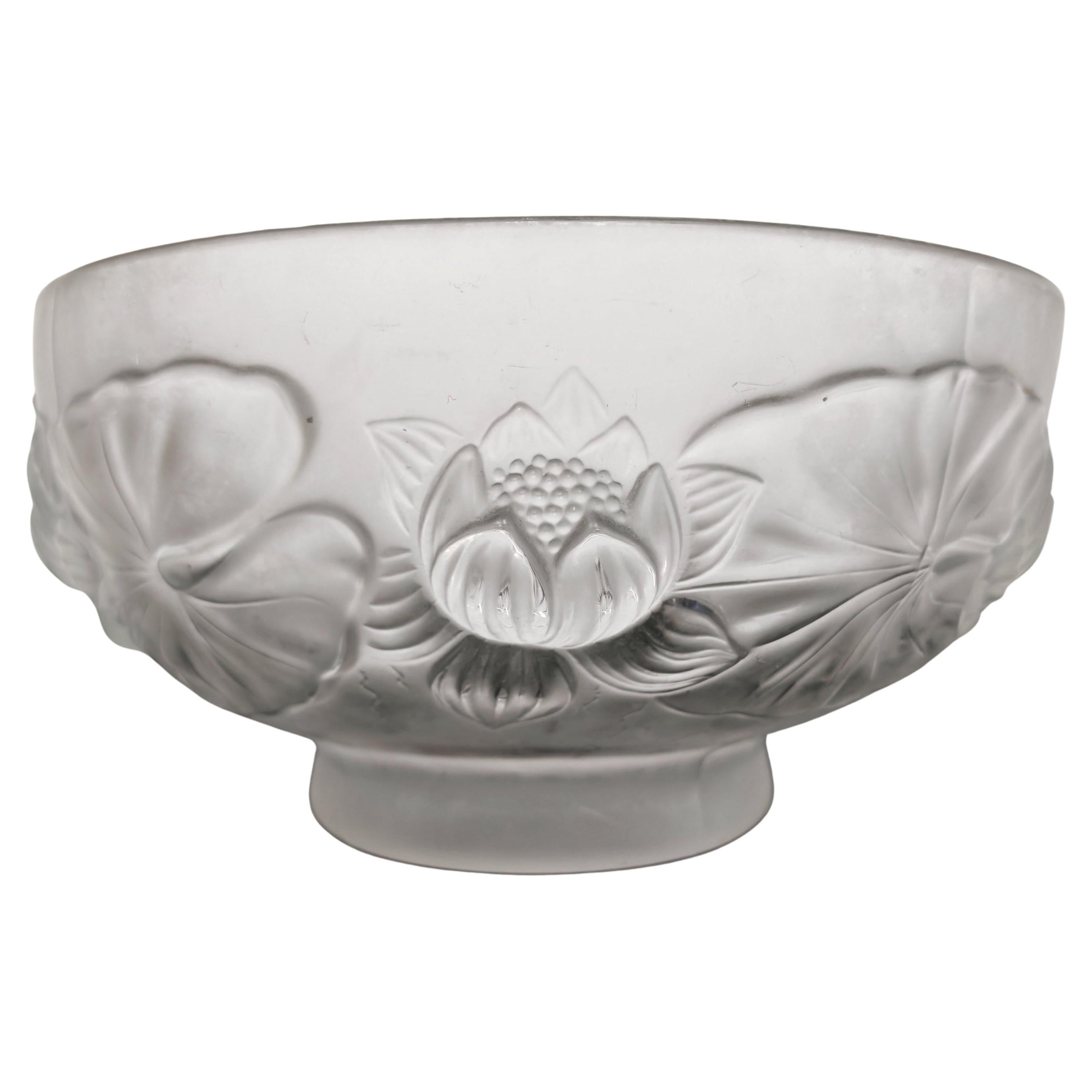 Ciotola in vetro Art Déco "Ninfee" di Josef Inwald per Barolac, Repubblica Ceca, anni '30