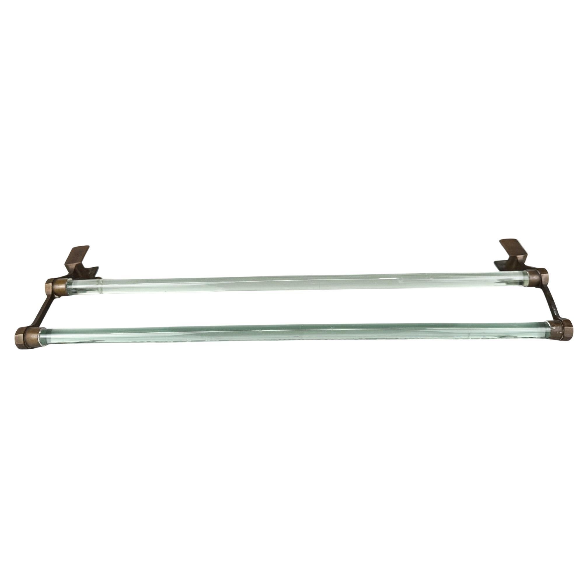 Art Deco Glas & Messing Handtuchhalter
