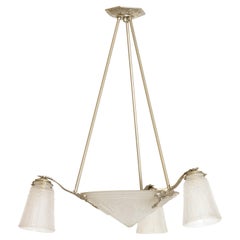 Vintage Art Deco Glass  Ceiling Lamp by Muller, 20th Century
