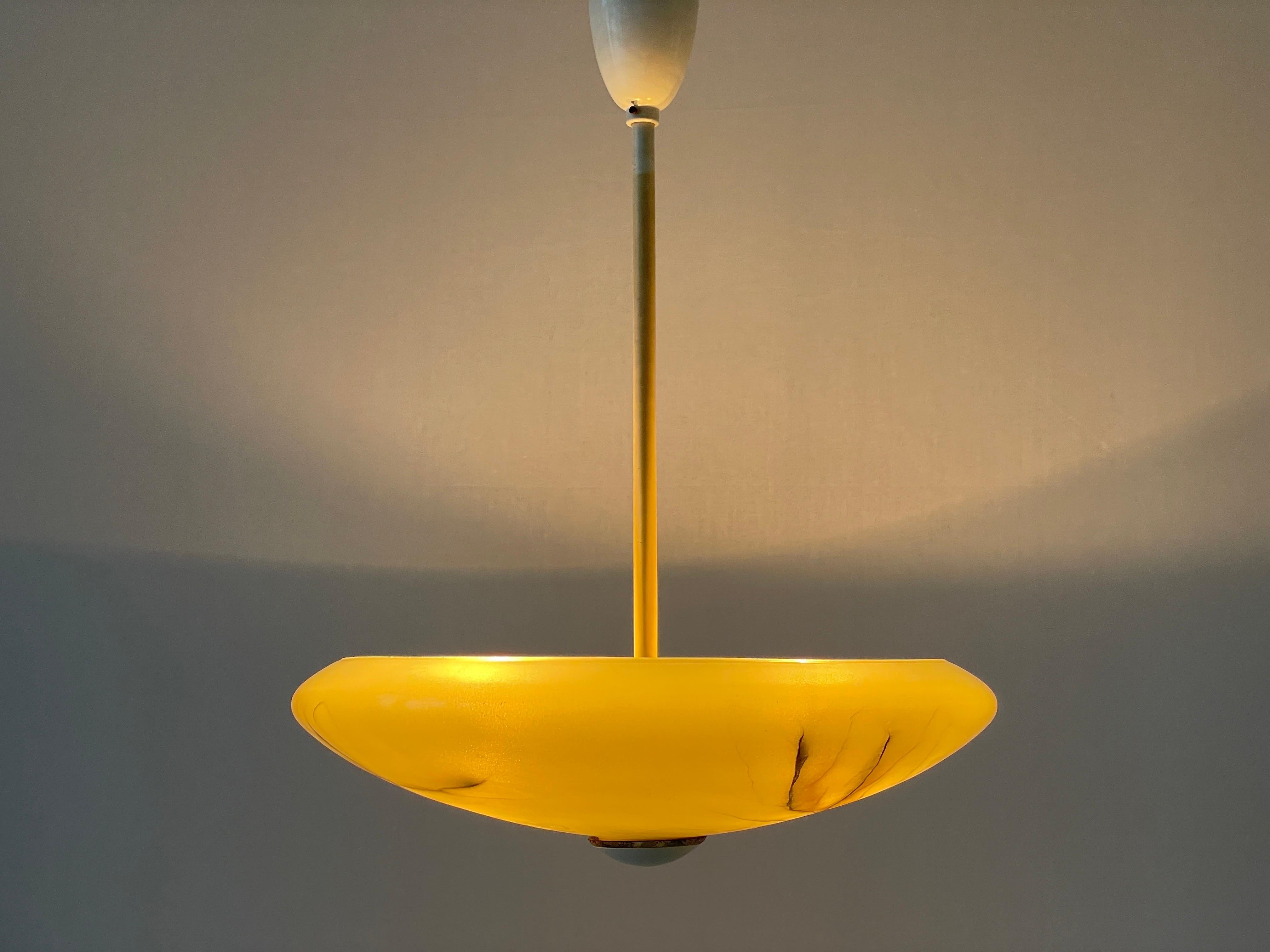 Art Deco Glass Ceiling Lamp by VEB Leuchten, 1940s, Germany For Sale 5