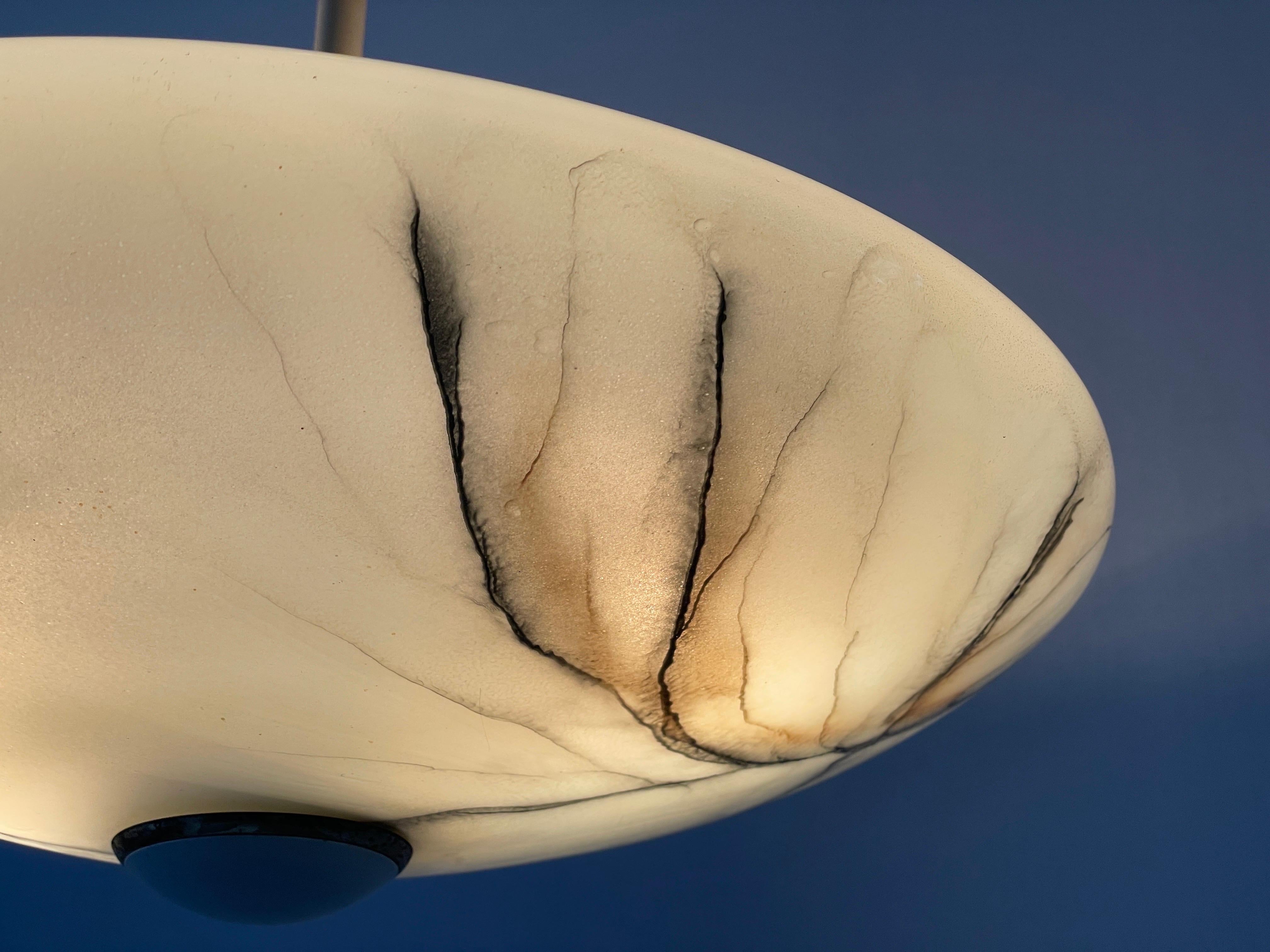 Art Deco Glass Ceiling Lamp by VEB Leuchten, 1940s, Germany For Sale 10