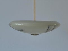 Lámpara de techo de cristal Art Decó de VEB Leuchten, década de 1940, Alemania