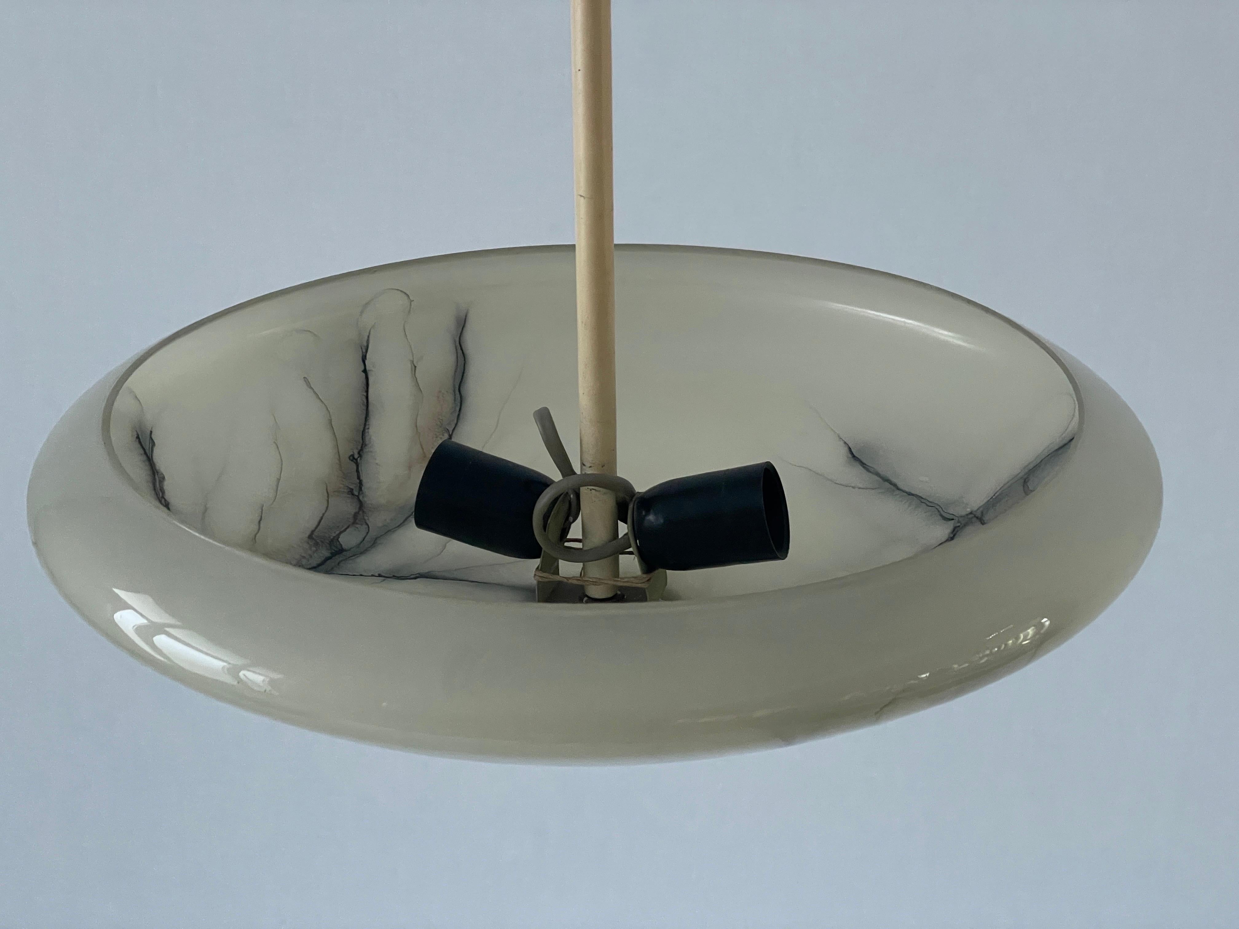 Art Deco Glass Ceiling Lamp by VEB Leuchten, 1940s, Germany In Excellent Condition For Sale In Hagenbach, DE