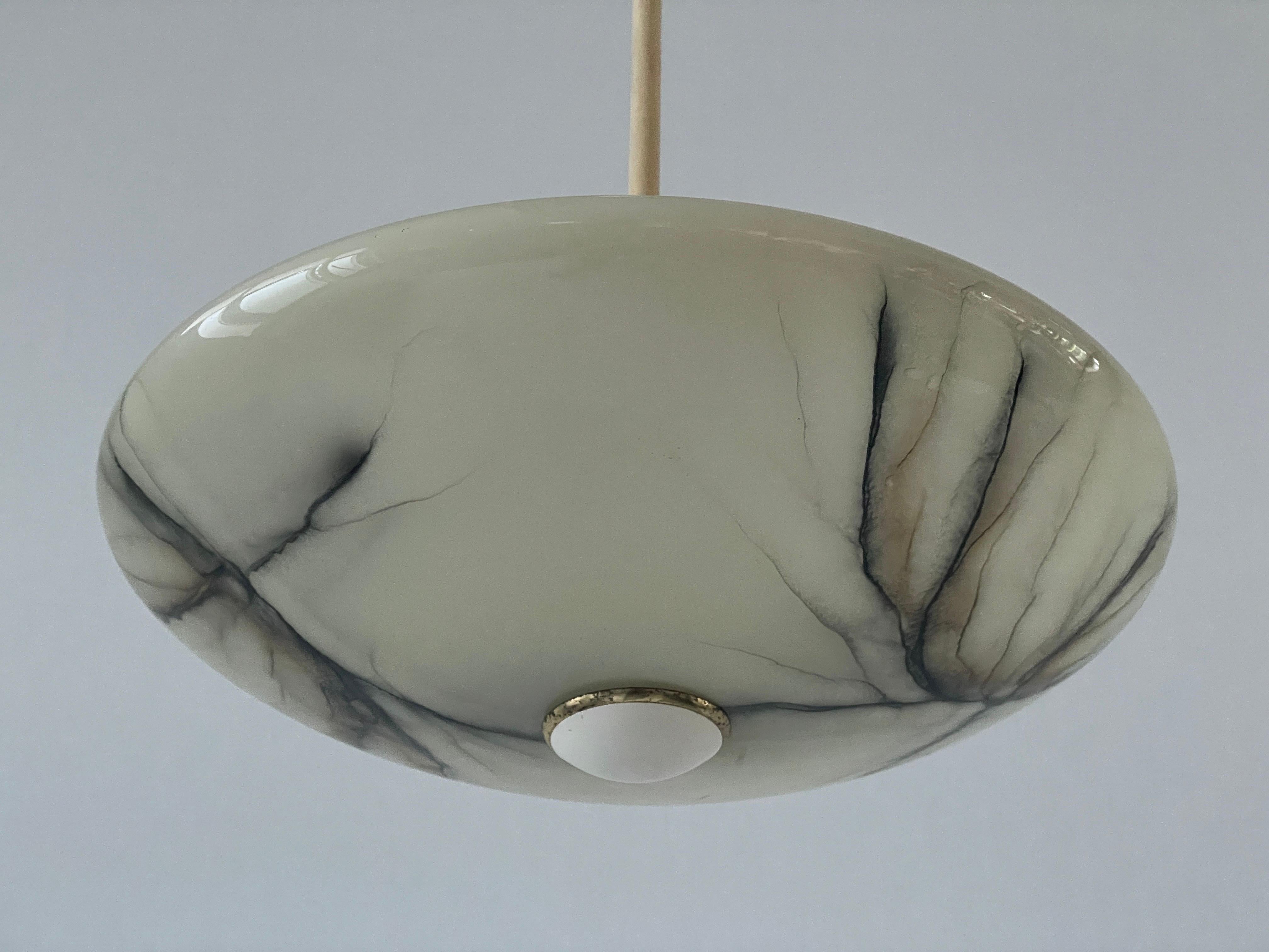 Art Deco Glass Ceiling Lamp by VEB Leuchten, 1940s, Germany For Sale 1