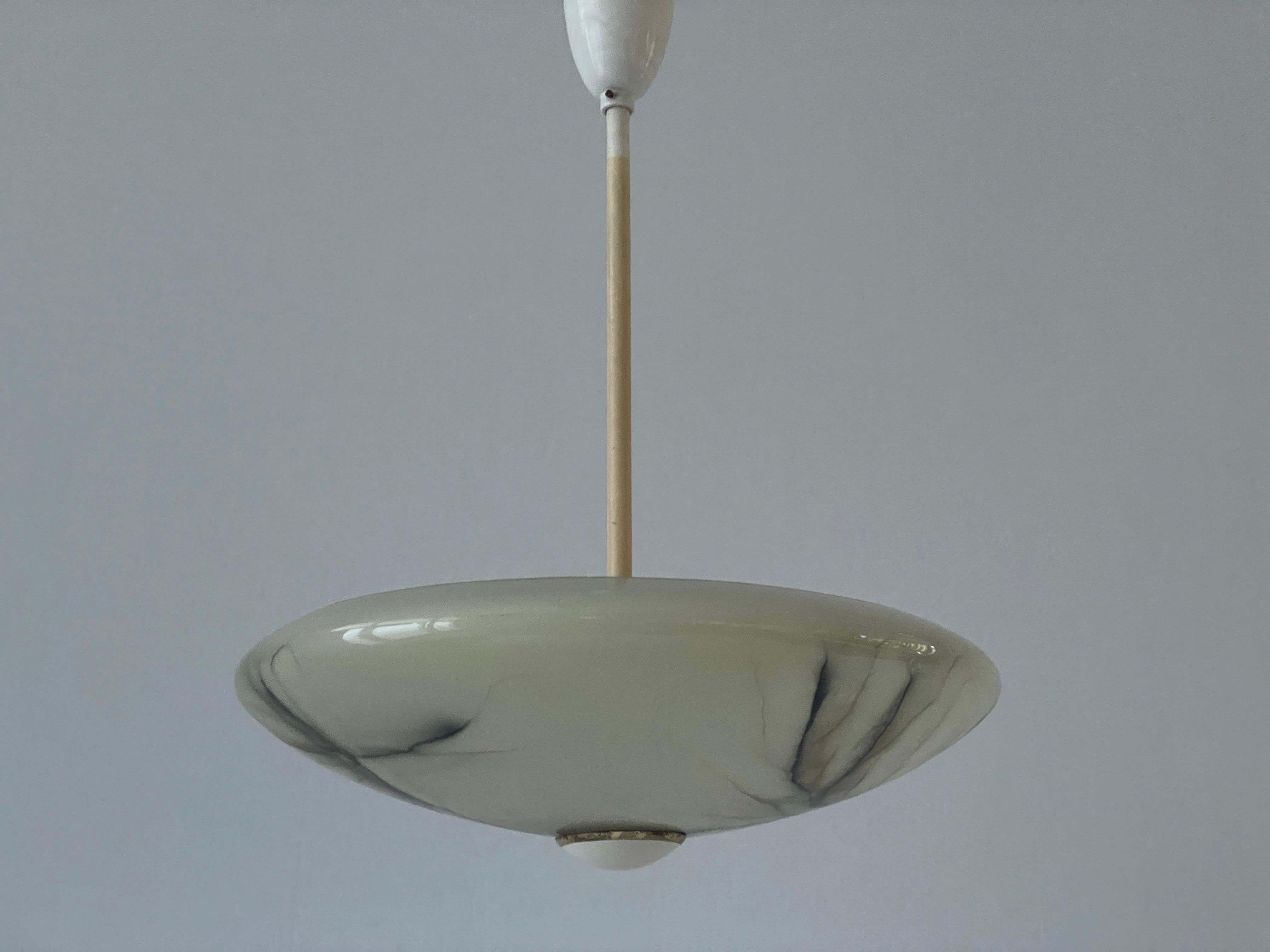 Art Deco Glass Ceiling Lamp by VEB Leuchten, 1940s, Germany For Sale 2