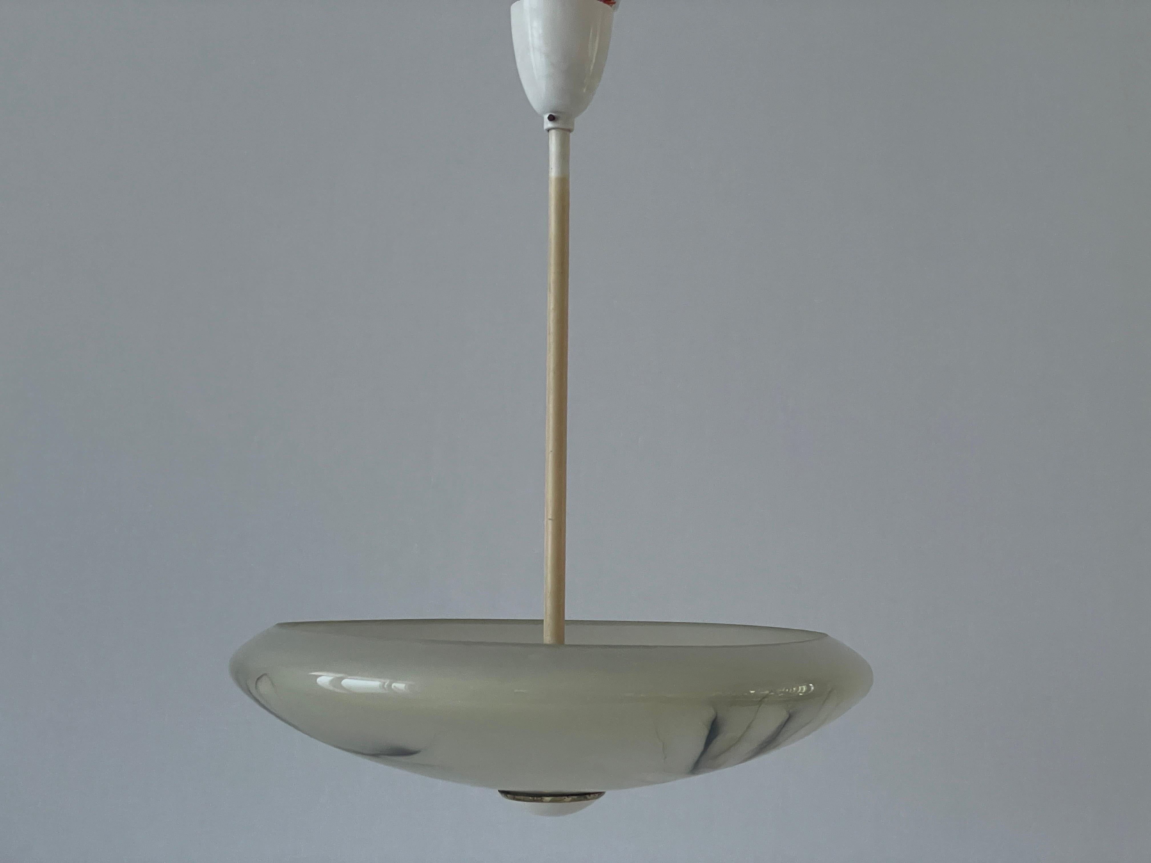 Art Deco Glass Ceiling Lamp by VEB Leuchten, 1940s, Germany For Sale 3