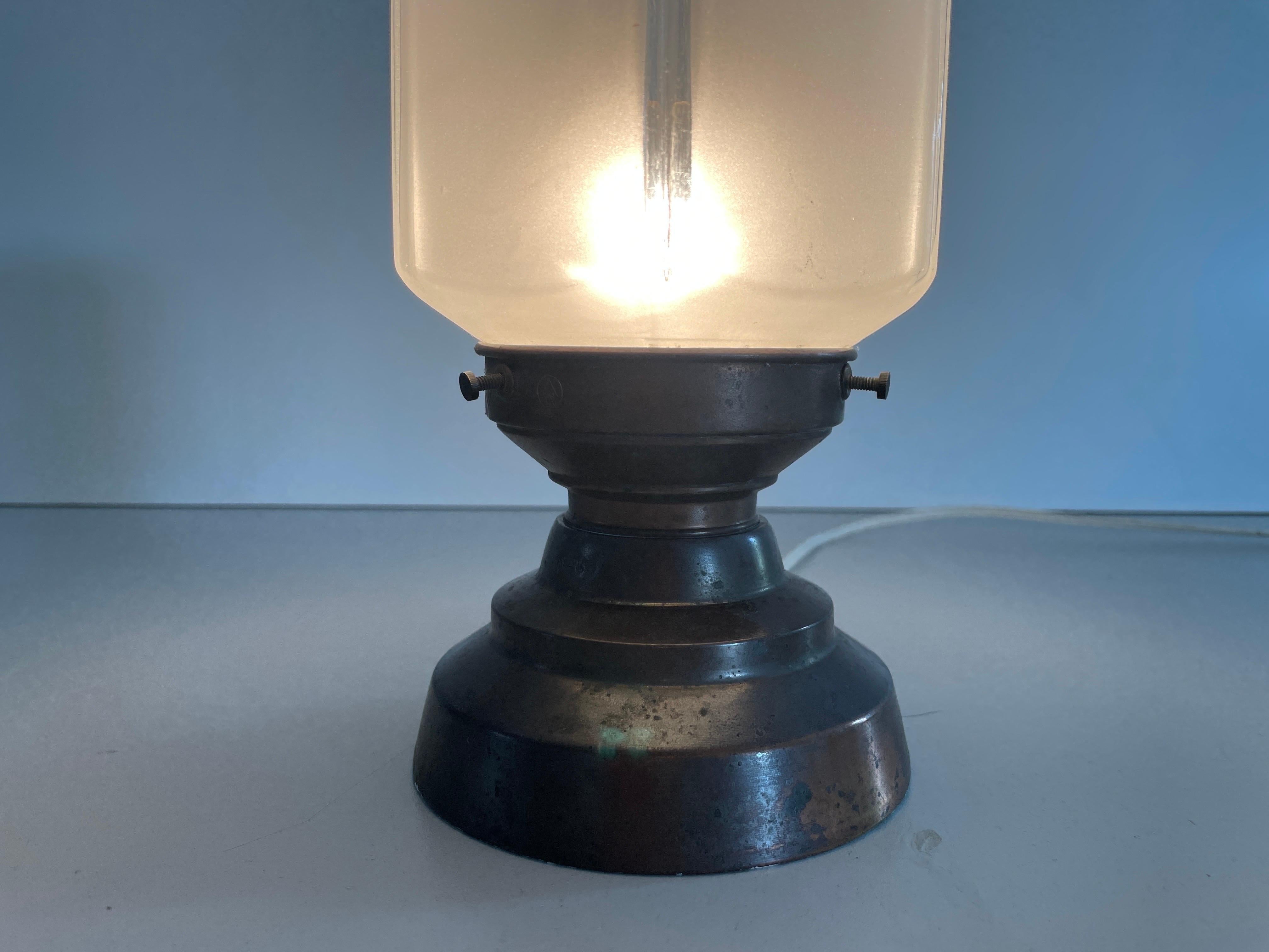 Lámpara de techo de cristal Art Decó con base de cobre de Zenith, años 30, Alemania en venta 9