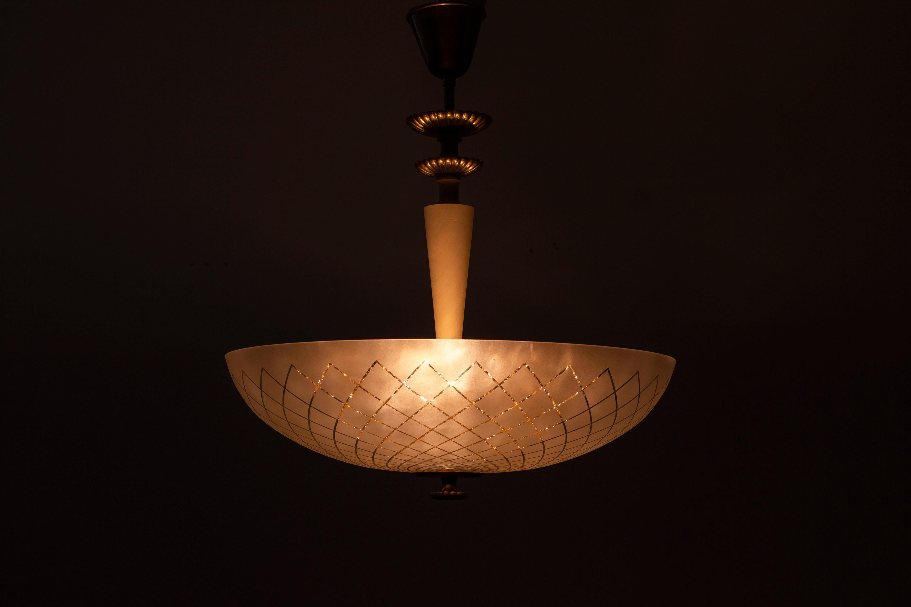 Scandinave moderne Plafonnier Art Déco mod. 939 de Bertil Brisborg/Carl fagerlund en vente