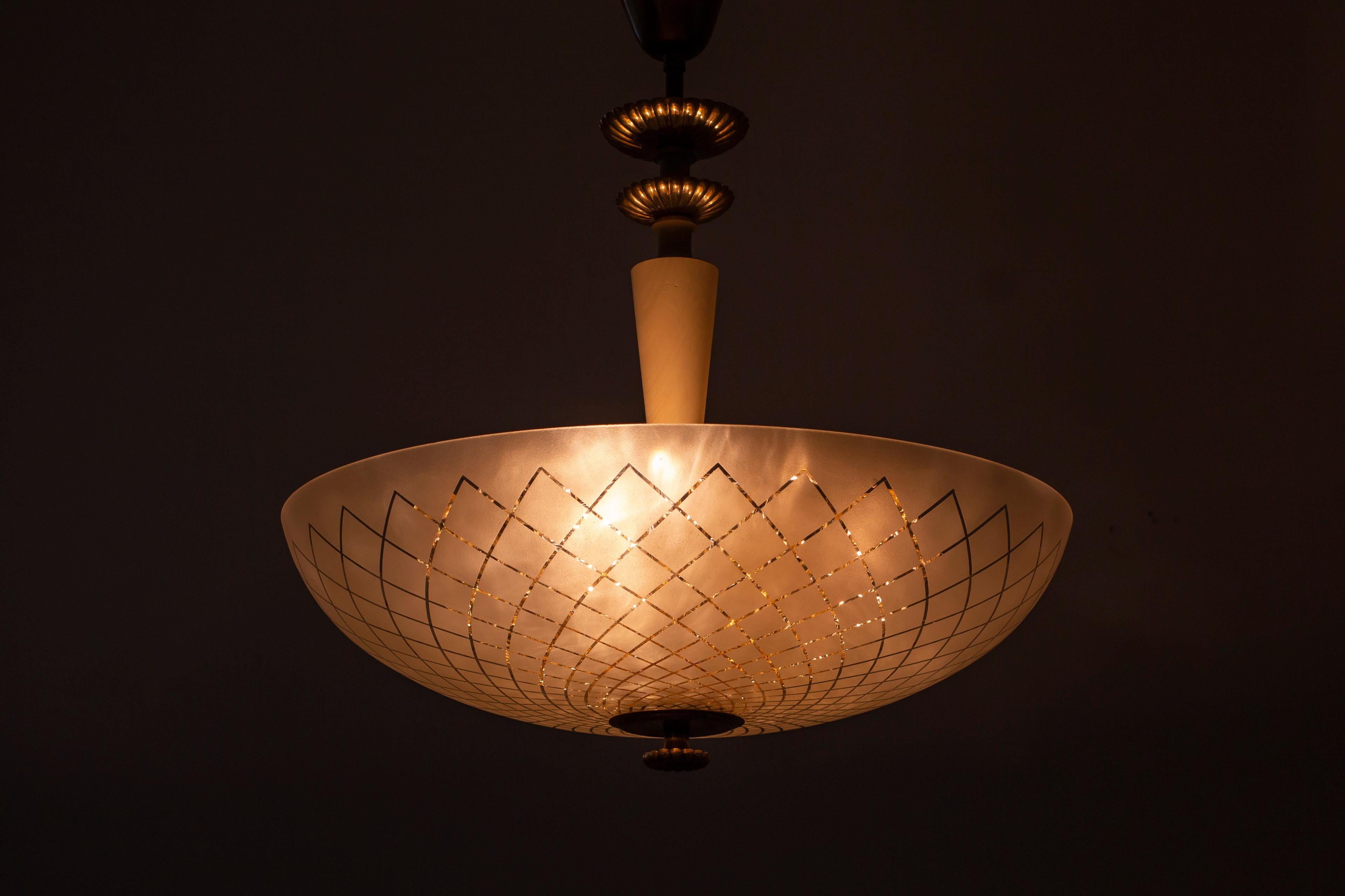 Suédois Plafonnier Art Déco mod. 939 de Bertil Brisborg/Carl fagerlund en vente