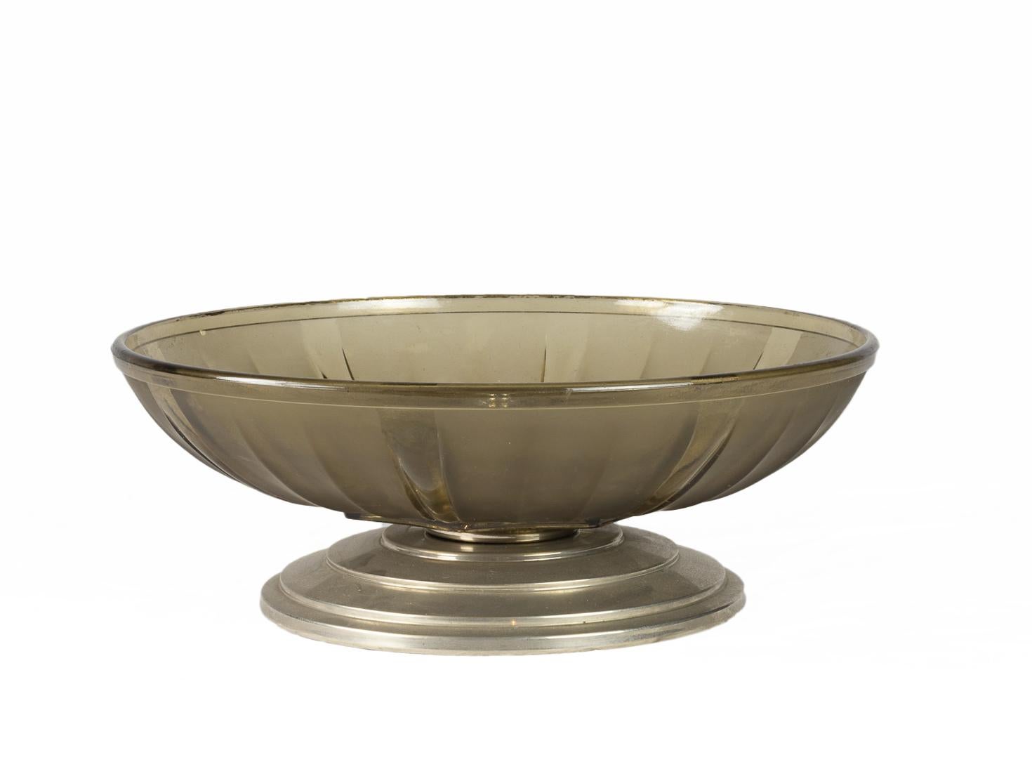 Métal Centre de table en verre Art Deco, 20e siècle en vente