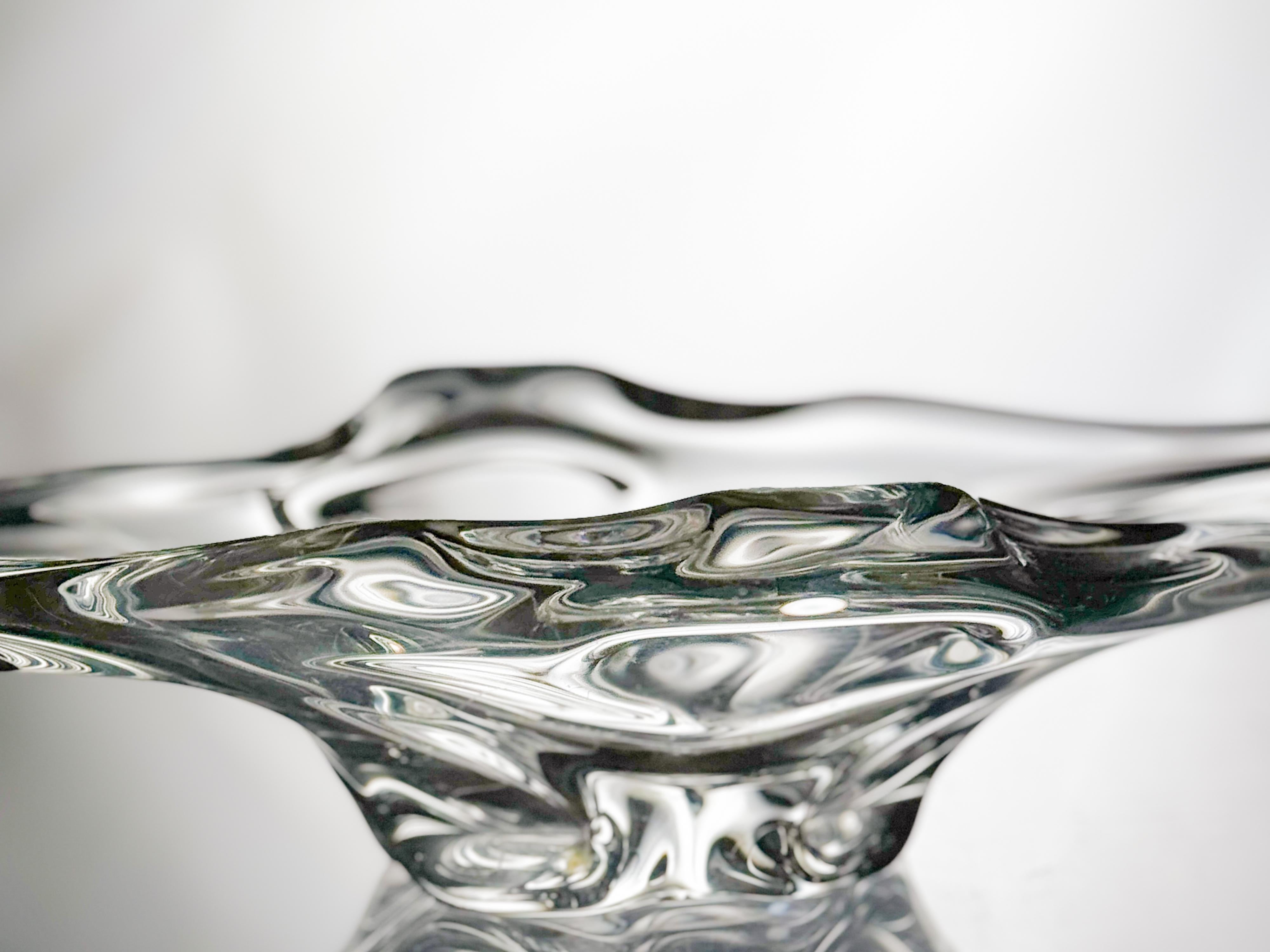 Art Deco Glas Tafelaufsatz Loraine Crystalerie, 20. Jahrhundert (Französisch) im Angebot