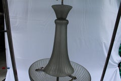 Art Deco Glass Chandelier, Acid Cut, 3 Lights after Daum