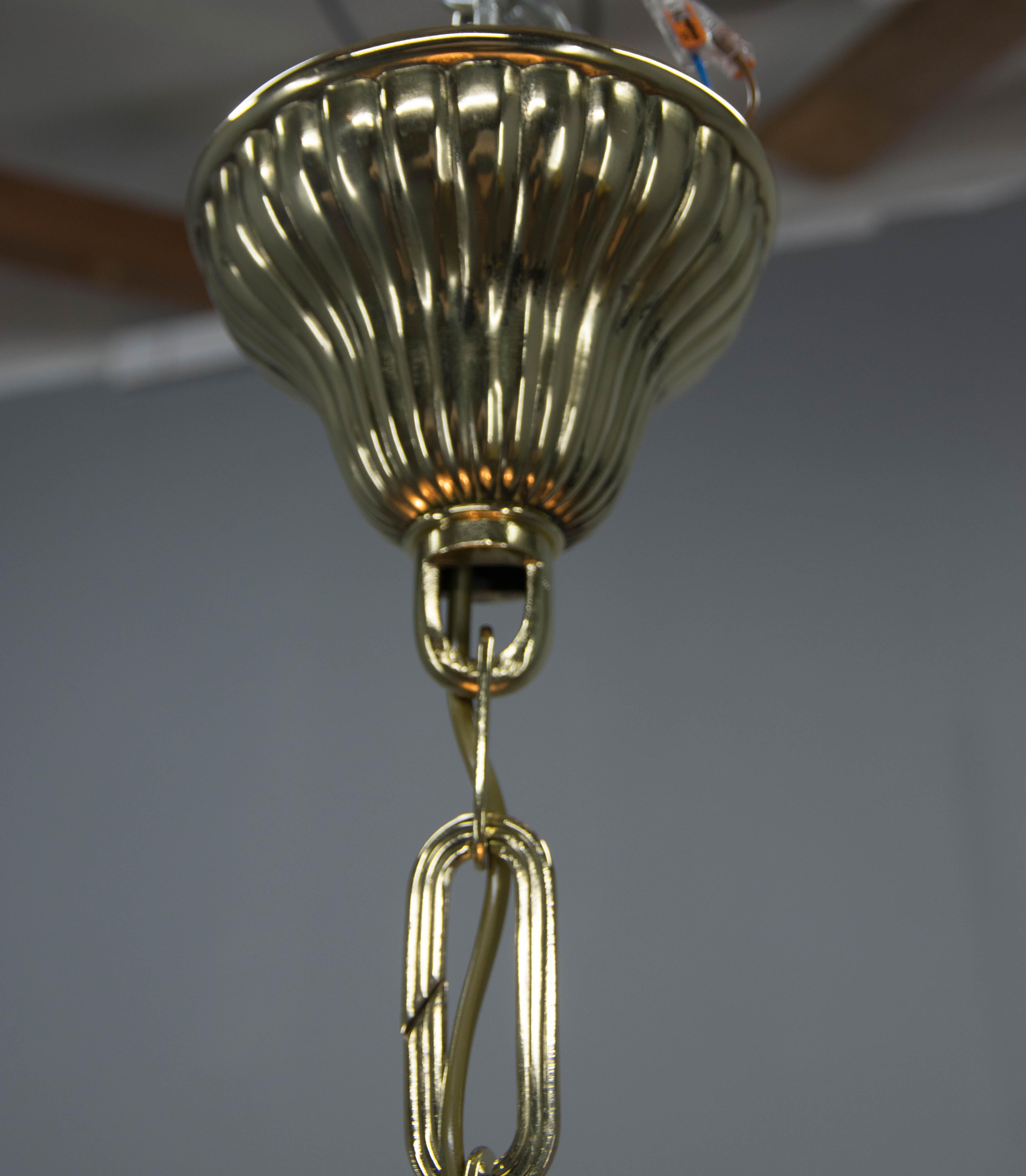 Lampadario in vetro Art Déco, Kamenicky Senov, 1930 in vendita 4