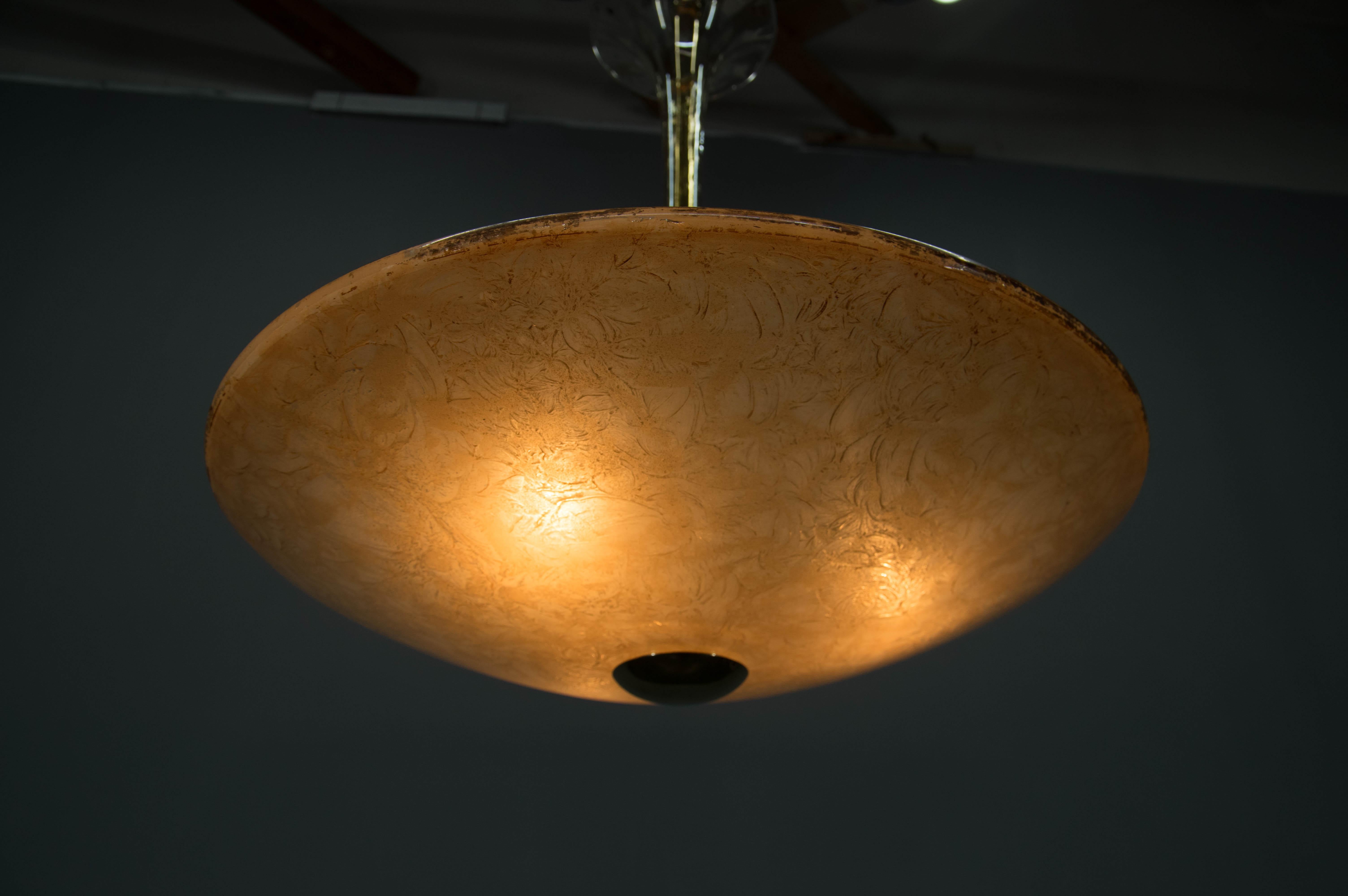 Lampadario in vetro Art Déco, Kamenicky Senov, 1930 in vendita 3