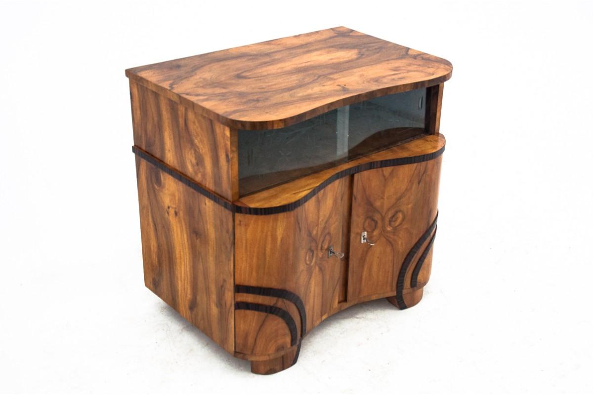 Polish Art Deco glass chest of drawers, Poland, 1950s. For Sale
