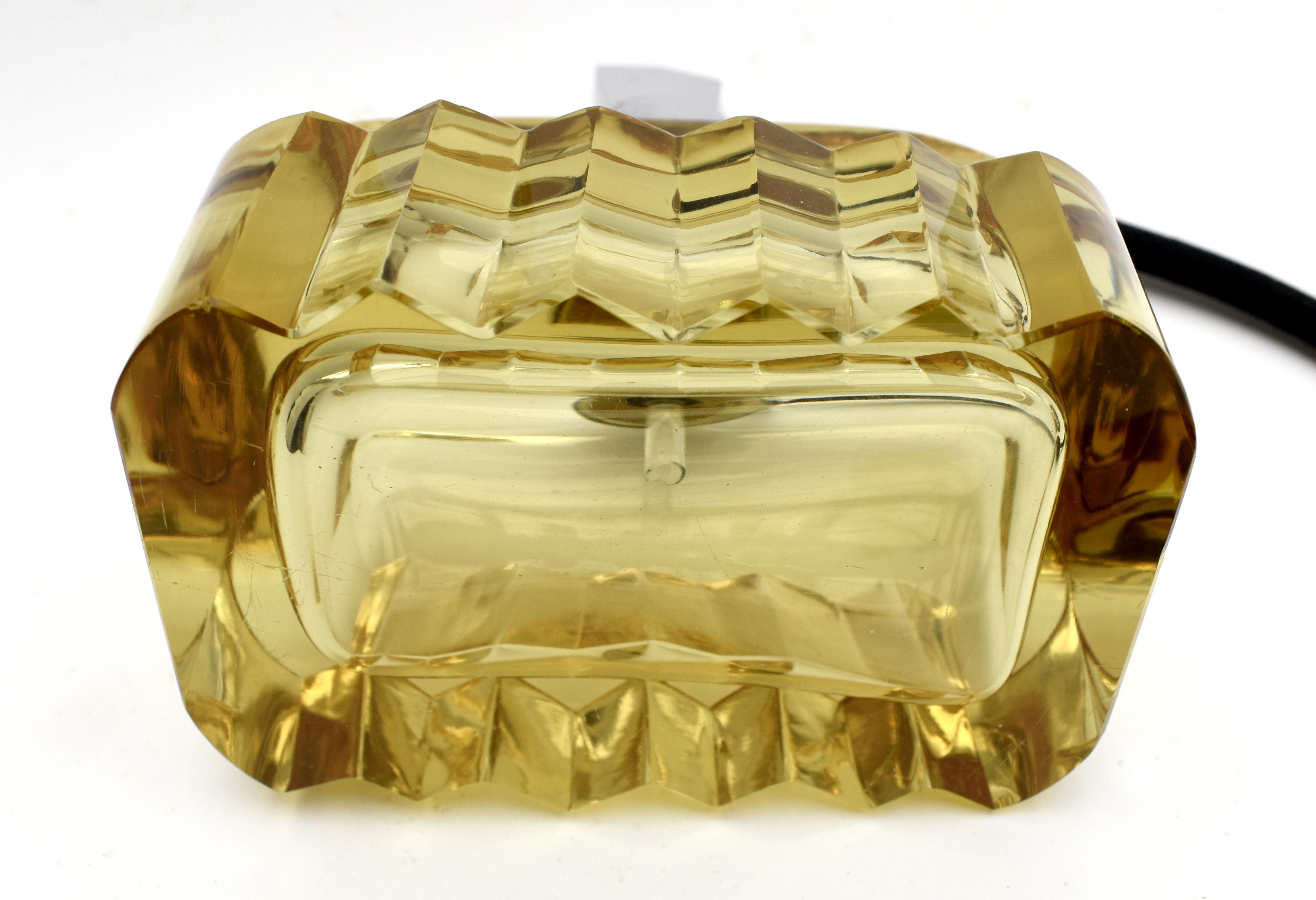 Inglese Nebulizzatore di profumo geometrico in vetro e cromo Art Deco, Inghilterra, anni '30 in vendita
