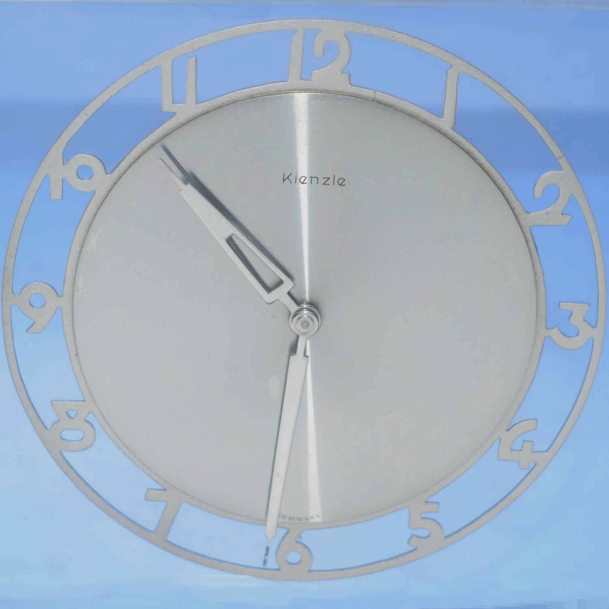 20th Century Art Deco Glass Clock by Kienzle, circa 1930
