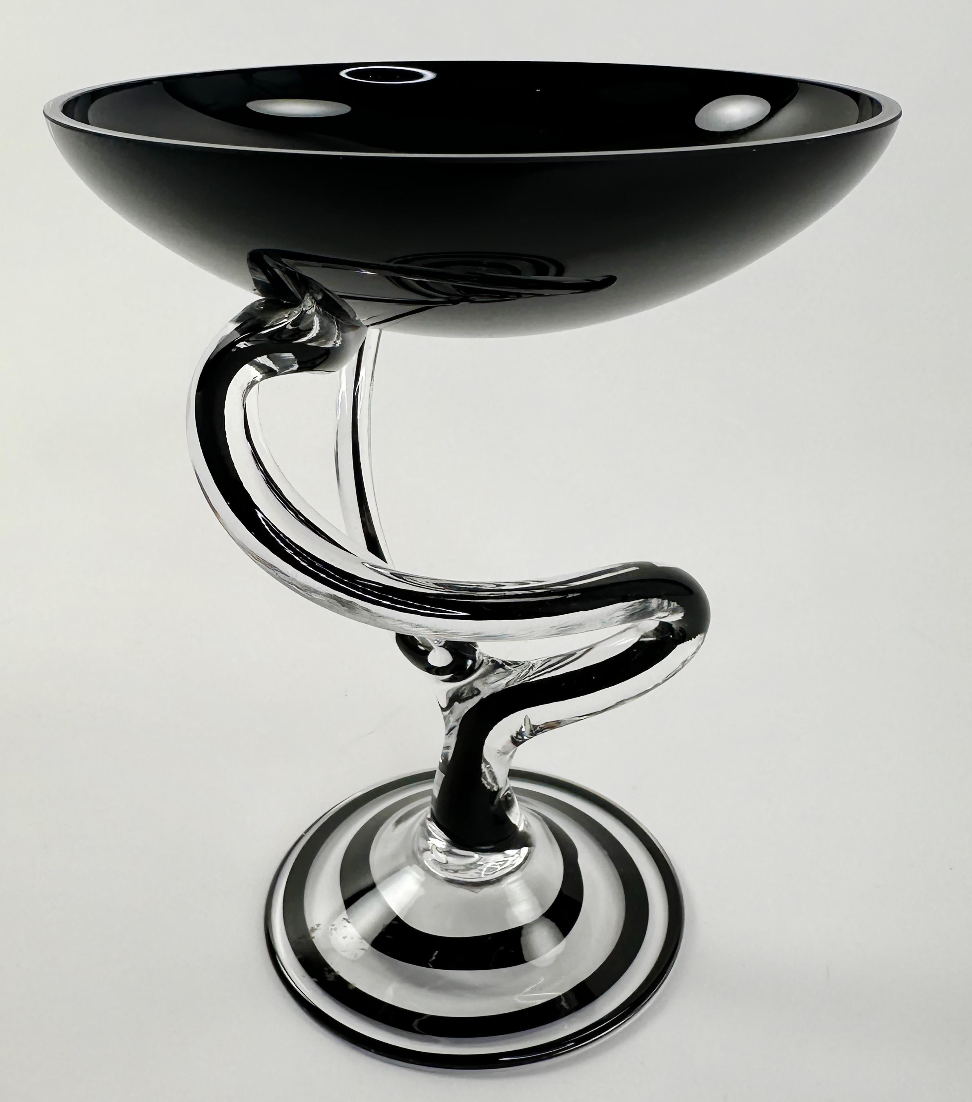 Art Deco Glass Compote For Sale 6