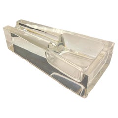 Art Deco Glass Crystal Pipe Holder / Stand / Rest Attributed to Dunhill