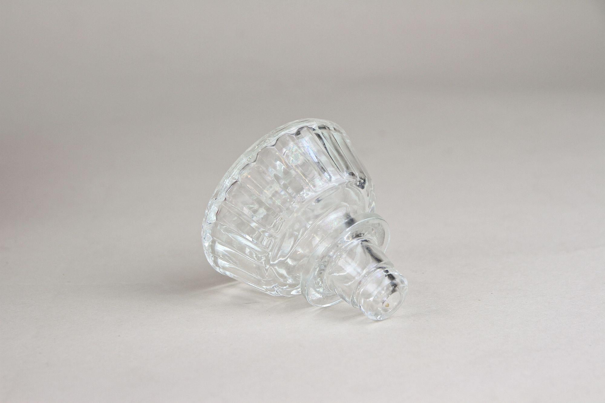 Art Deco Glass Decanter/ Liquor Bottle, Red/ Gold Iridescent, Austria Ca. 1930 5