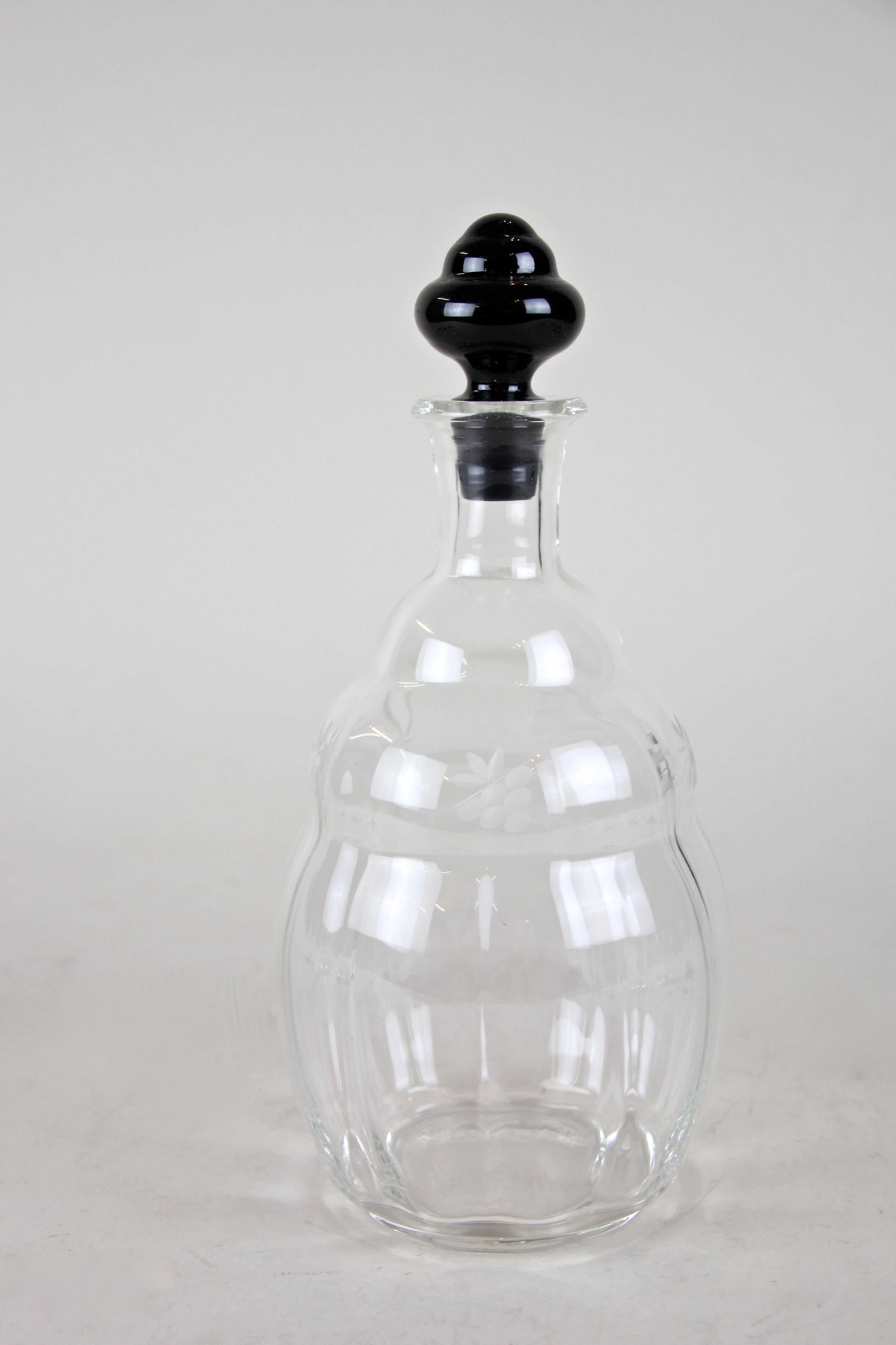 Czech Art Deco Glass Decanter Set by Carl Stölzle, CZ, circa 1930