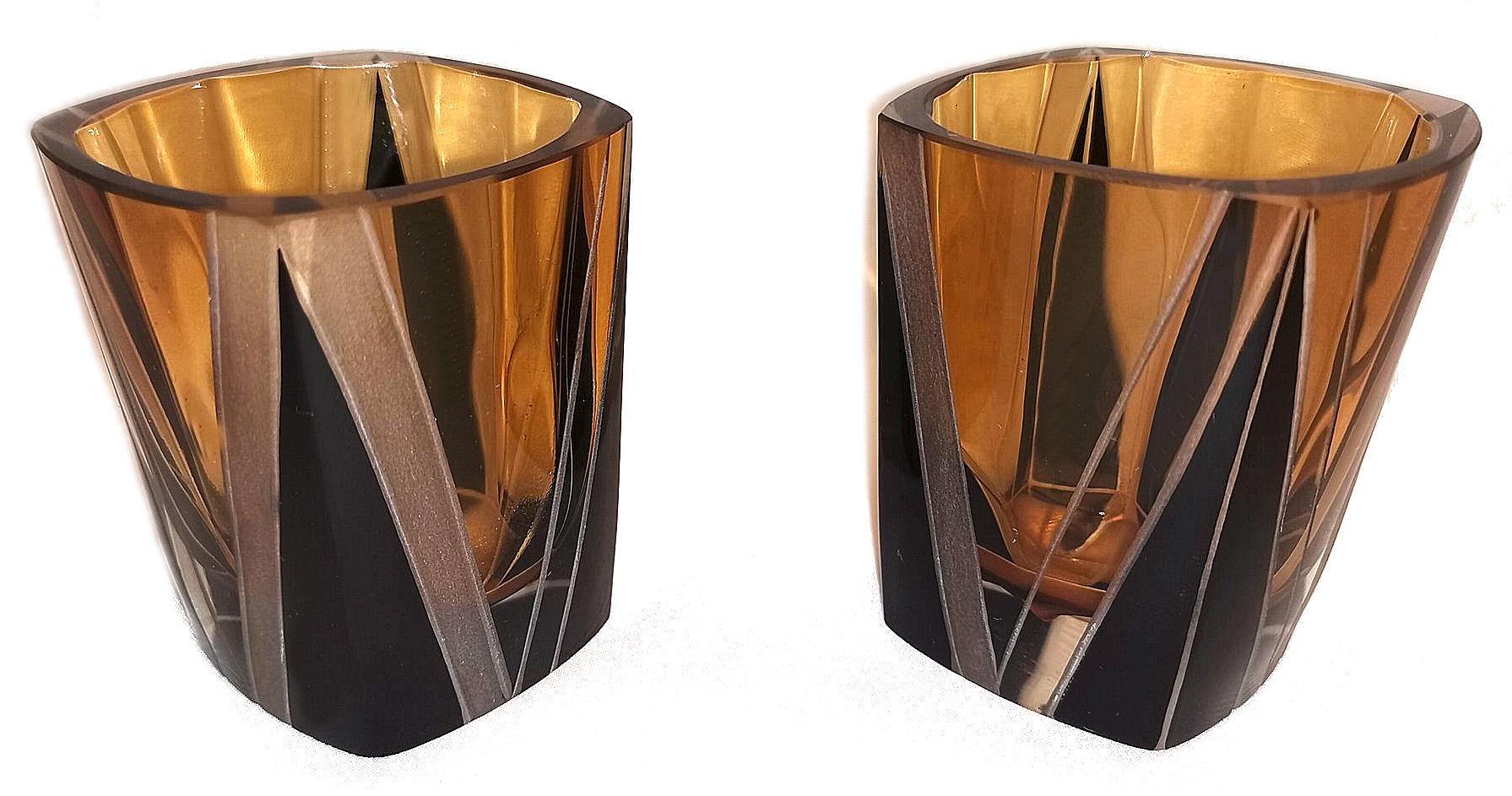 Art Deco Glass Decanter Set by Schlevogt & Hoffman In Good Condition In Devon, England