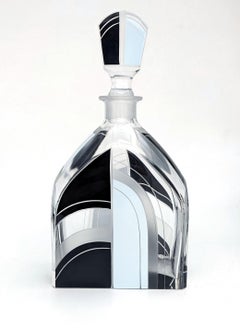 Ensemble carafe Art Déco avec 6 verres assortis, vers 1930