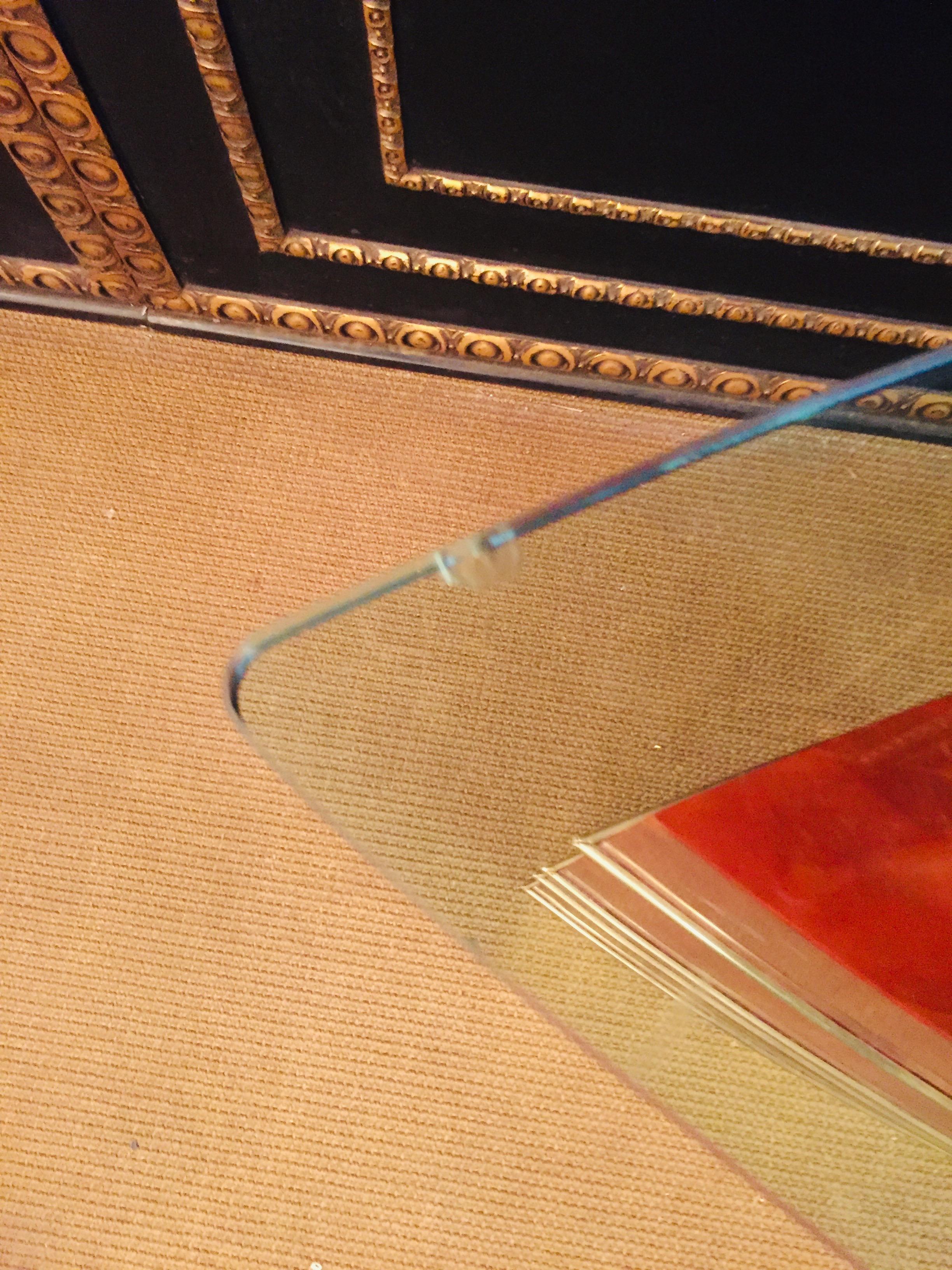 Art Deco Glass Desk or Reception Table maple veneer 2