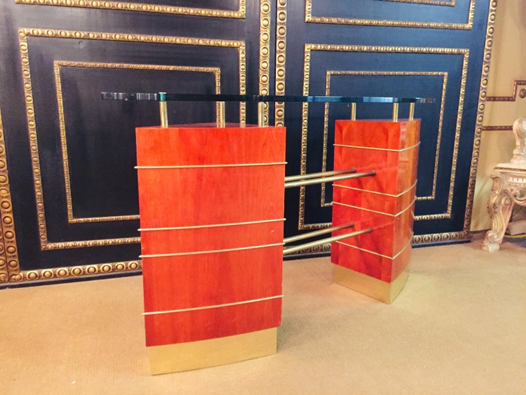 Art Deco Glass Desk or Reception Table For Sale at 1stDibs glass reception table, reception