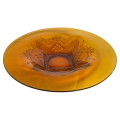 Vintage Art Deco Glass Dish / Vide-Poche with Glass Rond Pattern France, circa 1940